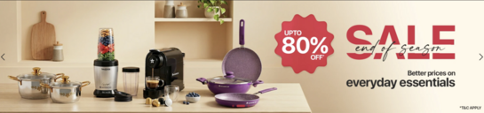 Wonderchef - End Of Season Sale Upto 80% Off + 50 Instant Discount on Prepaid Order.
