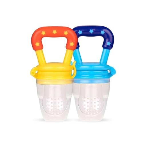 Bumtum Baby Silicone Food & Fruit Nibbler with Extra Mesh | Soft Pacifier Feeder & Teether for Infants 3+ Months | BPA Free, Hygienic | Baby Fruit Nibbler Combo – Pack of 2