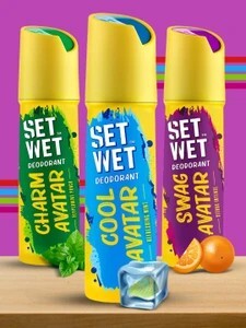 SET WET Cool, Charm and Swag Avatar Deodorant Spray  -  For Men -