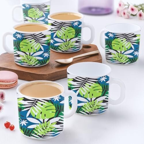 Larah by BOROSIL Forest Opalware Mug, Set of 12 Tea/Coffee Mugs