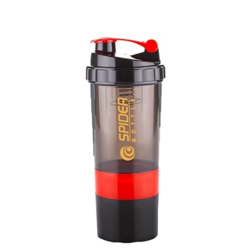 ATTRO Plastic Spider Shaker Bottle with Storage 300ml 