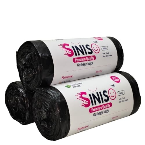Brand - Leak Proof Eco-Friendly Garbage bags | Small 17x19 inches|30 bags x 3 Roll-90 bags| For Dry & Wet Waste | Black (3)
