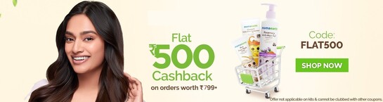 Mamaearth - Flat Rs.500 Cashback on orders worth Rs.799 