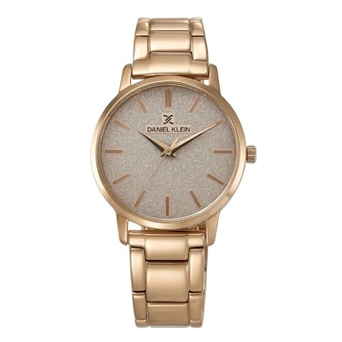 Daniel Klein Analog Glitter Rose Gold Round Dial Water-Resistant Wrist Watch 