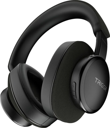 TRIGGR Trinity 3 with Fabric Finish, Dual Pairing, Bluetooth Headset (Titan Black, On the Ear)