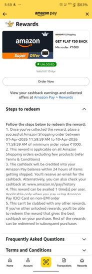 Amazon gift card purchase 7% cashback.