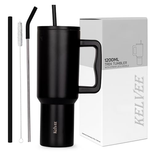 KELVEE 40oz Tumbler with Handle and Straw Lid