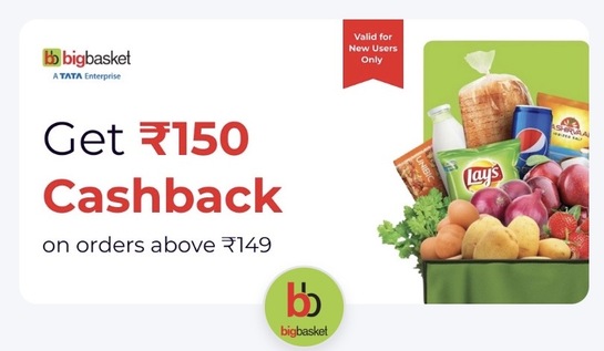 Bigbasket 150 cashback on 150. Check your Dominos rewards section if you recently placed an order 