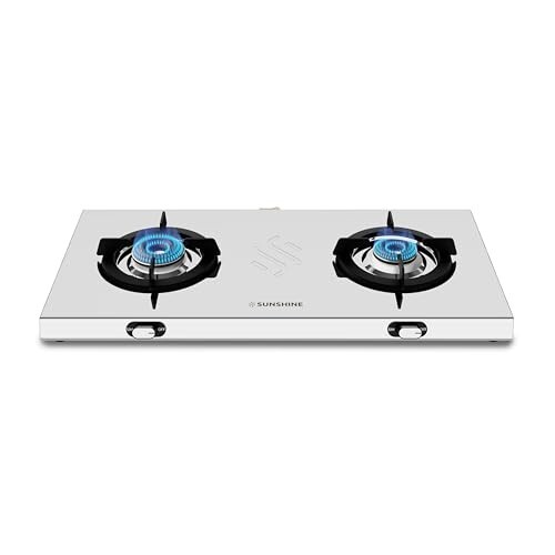 Sunshine Falcon 2 Burner | Ultra Slim 2 Burner Stainless Steel Gas Stove  (Silver)