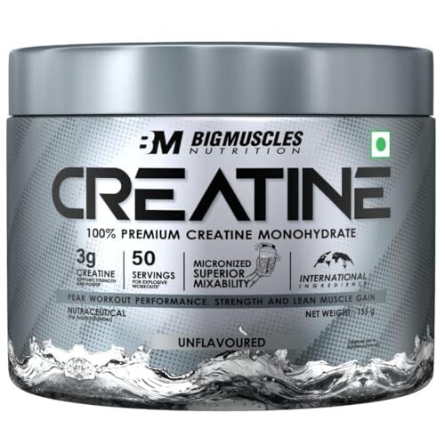Bigmuscles Nutrition Creatine [155 G,50 Servings]| Unflavoured