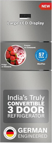Bosch MaxFlex Convert 303L 3 Star Inverter Frost Free Triple Door Fridge