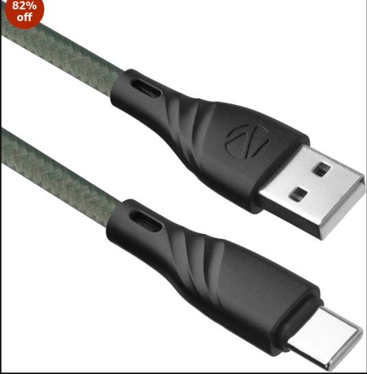 Braided USB to type C charging cable