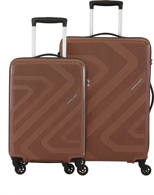 Kamiliant by American Tourister Hard Body Set of 2 Luggage 4 Wheels - KAM KIZA SP2PCSET(55/68)-CLOVE - Brown