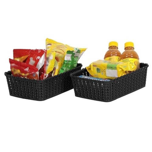 Cutting Edge Essentials Multipurpose Storage Baskets Set of 2, Black - Mini