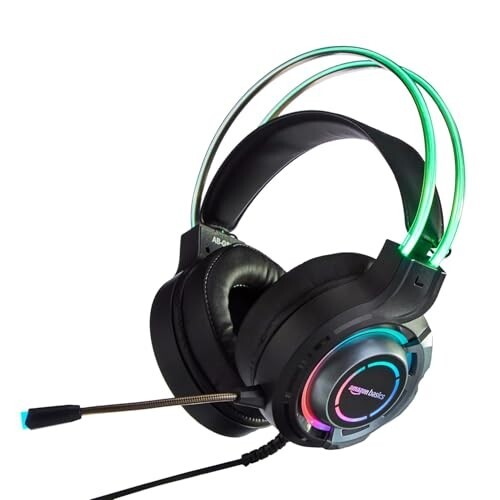 Amazon Basics RGB Wired Gaming On Ear Gaming Headphone