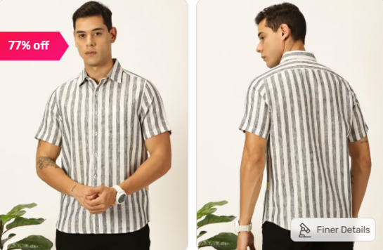 Thomas Scott Black Slim Fit Striped Shirt