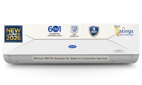 Carrier 1.5 Ton 5 Star, New Star rated, Flexicool Inverter Split AC 