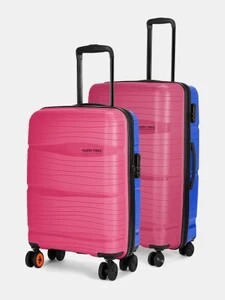 NASHER MILES Hard Body Set of 2 Luggage 8 Wheels - Nicobar Hard-sided Luggage  Pink Blue