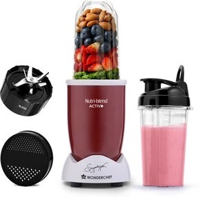 WONDERCHEF Nutri-blend 500 W Juicer Mixer Grinder (Nutri-blend Activ, 22000 RPM, | 2 Jars | Red)