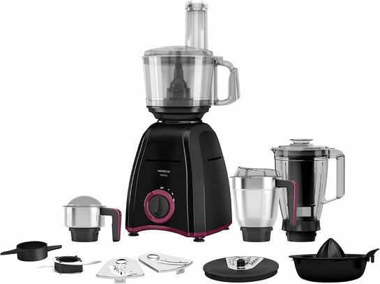 Havells Unity 750W Food Processor | 4 Jars – Juicer, Mixer, Grinder & Chopper (All-in-One) | Compact Design | 3 Speed Control + Pulse| For Dry & Wet Grinding| 2 Years Door Step Warranty by Havells