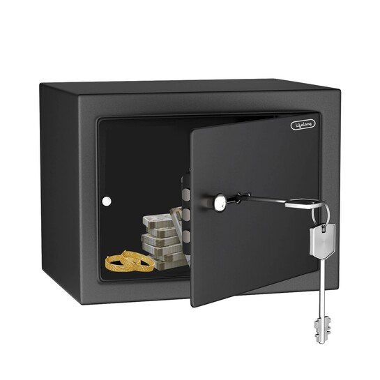 Zepto - Lifelong Llhsm01 8.6 L Home Safe Mechanical Locker - 0.3 Cubic ft - Black