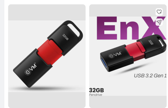 Flipkart 100% Supercoin cashback item: EVM ENX/32G 32 GB Pen Drive USB 3.2