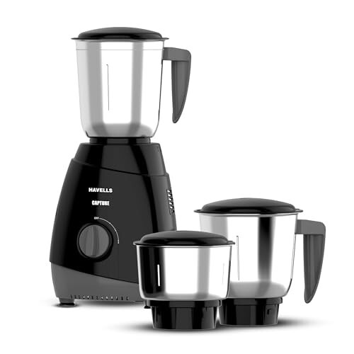 Havells Capture 500W Mixer Grinder 3 Stainless Steel Jars