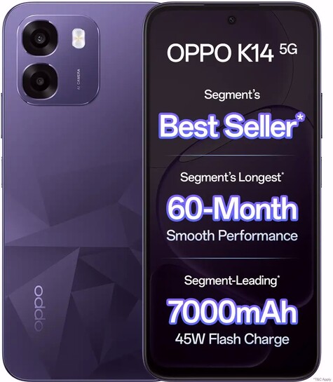 OPPO K14 5G (Prism Violet, 128 GB) (6 GB RAM)