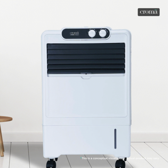Croma 18 Litres Personal Air Cooler (Anti Bacterial Honey Comb Pads, White)