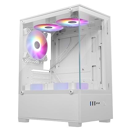 ZEBRONICS Iceberg Premium Gaming Chassis with Support for mATX  (White)