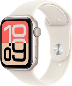 Apple Watch SE 3(2025) GPS 44mm Starlight Aluminium Case Starlight Sport Band - M/L (Starlight Strap, Medium/Large)