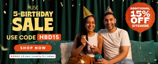 MyMuse 5th Birthday Sale - Upto 80% Off + Additional 15% Off Sitewide