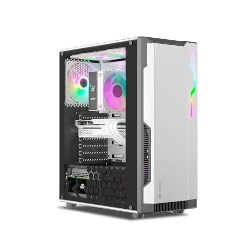 Ant Esports Eclipse Mid-Tower Computer Case/Gaming Cabinet - Black & White