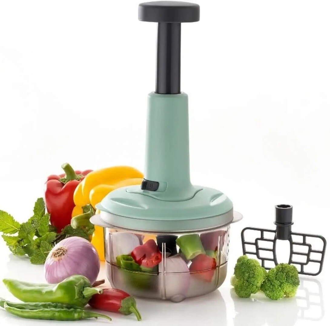 MACARIZE Vegetable & Fruit Chopper (1 Container, 1 Pressing Head)