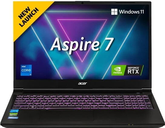 Acer Aspire 7 Intel Core i7 13th Gen 13620H - (16 GB/512 GB SSD/Windows 11 Home/6 GB Graphics/NVIDIA GeForce RTX 4050) A715-79G Gaming Laptop (15.6 Inch, Obsidian Black, 1.99 Kg)