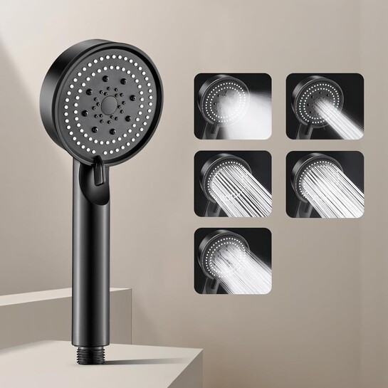 Amazon Basics 5 Mode Hand Held Shower Head For Bathroom