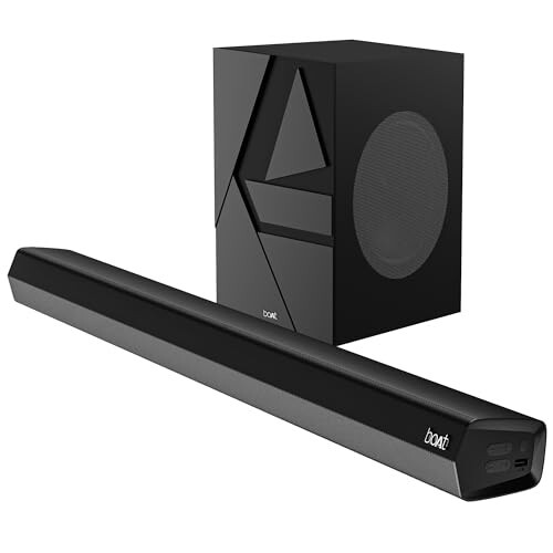 Boat Aavante Bar Quake, Wired Subwoofer, Bluetooth Sound bar, Home Theatre Soundbar Speaker (Midnight Black)