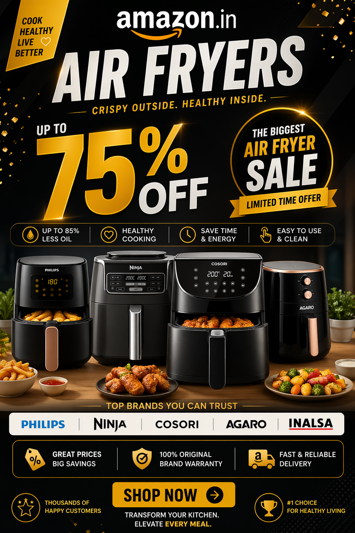 Best Selling Air Fryers Upto 75% off | Stop deep-frying your health! Score the best air fryer deals