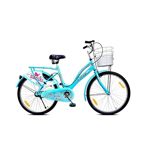 Leader Lady Star Breeze 26T Bicycle for Girls/Women with Front Basket,Aqua Blue