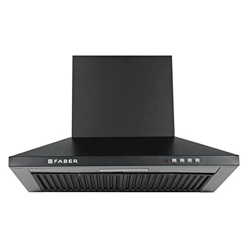 Faber Pluto 60 cm 1000 m³/hr Wall Mounted Kitchen Chimney  | Black | HOOD PLUTO PB BF BK 60