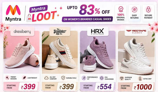 Upto 83% off Womens Branded Casual Shoes