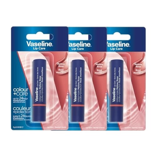 Vaseline Colour+Care Mellow Rose Tinted Lip Balm Stick 3g (Pack of 3)