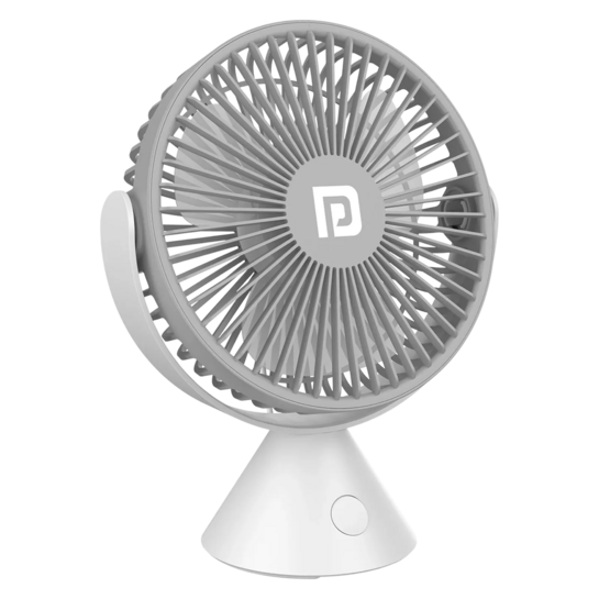 PORTRONICS Aero Breeze 178mm 3 Blade Rechargeable Portable Desktop Fan with 2400 mAh Battery (BLDC Motor, Grey)
