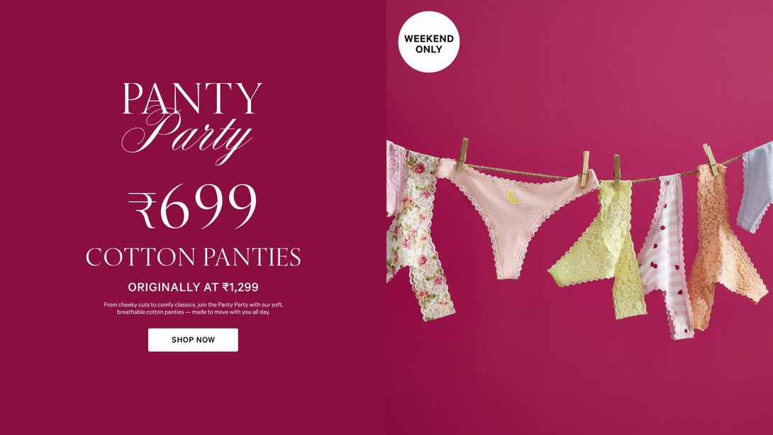 Victoriassecret - PANTY Party @ 699 Cotton Panties | Flat 50% off 