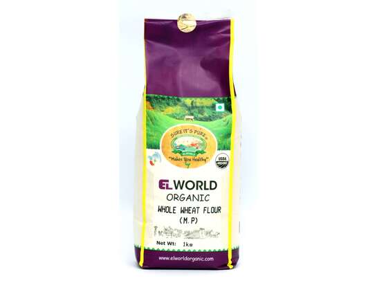 Digihaat - Elworld Agro Organic Whole Sharbati Atta (Wheat Flour) 1 kg at ₹14 {2 times per id}