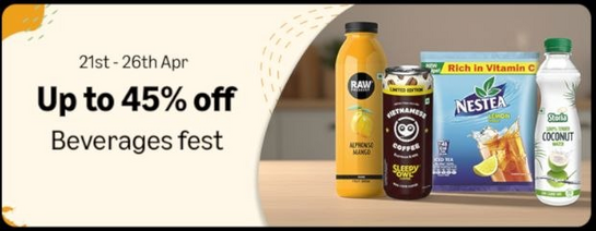 Beverages Fest - Upto 45% off (21st - 26th April)