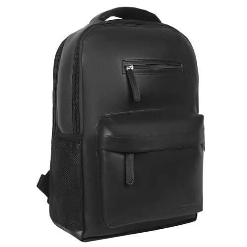 Amazon Basics Leather Laptop Backpack (15.6 Inch) | Water Resistant |
