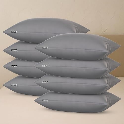 CareFoam Height Adjustable Microfiber Sleeping Pillows – Set of 8 | 16" x 24"