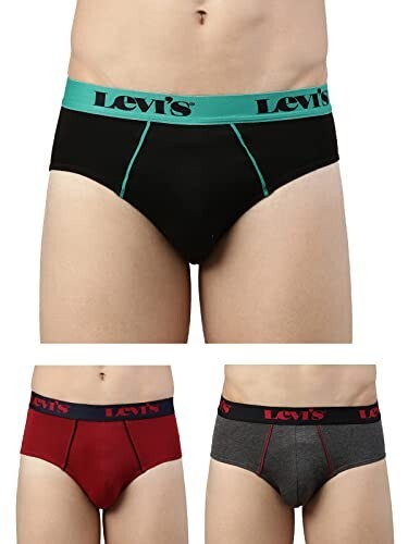 Levi's 065 Men's Pure Cotton Solid Brief (Pack of 3 - Assorted)