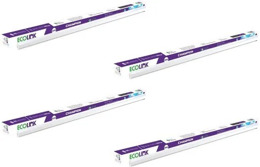 EcoLink Champion Compact 4-ft Batten for Living Room & Bedroom 20 W 110.3 cm Tube Light (White, Pack of 4)
